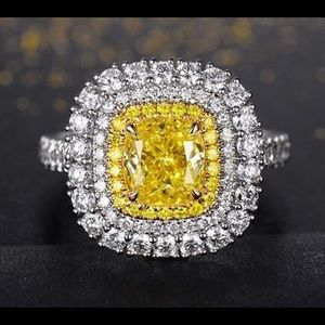 .925 Sterling Silver 4 Carat Citrine Ring
